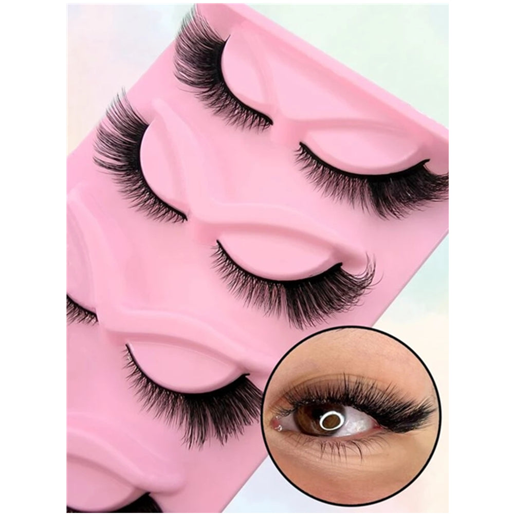 5 Pairs of Fluffy Cat Eye False Eyelashes - Perfect for Party, Dating & Stage Makeup!