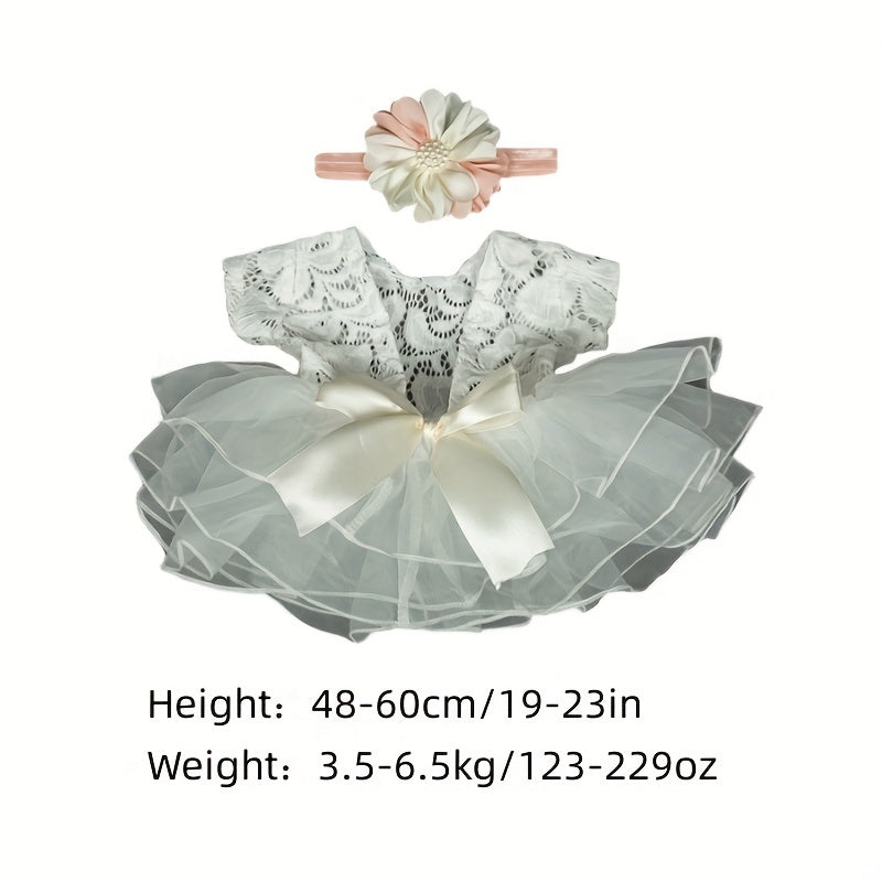 Adorable Sunflower Tutu & Bow Skirt Set for Newborn Baby Girls - Perfect for Photo Shoots!