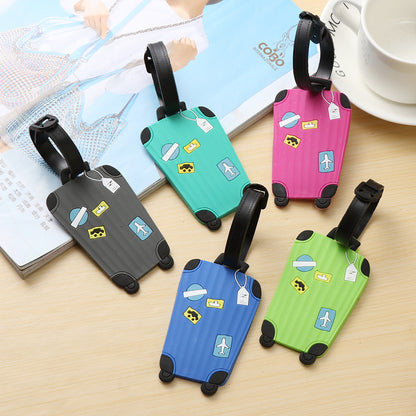 1pc Silicone Suitcase Shaped Luggage Tag - Add a Touch of Style to Your Travels!