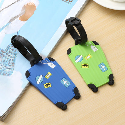 1pc Silicone Suitcase Shaped Luggage Tag - Add a Touch of Style to Your Travels!