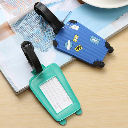 1pc Silicone Suitcase Shaped Luggage Tag - Add a Touch of Style to Your Travels!