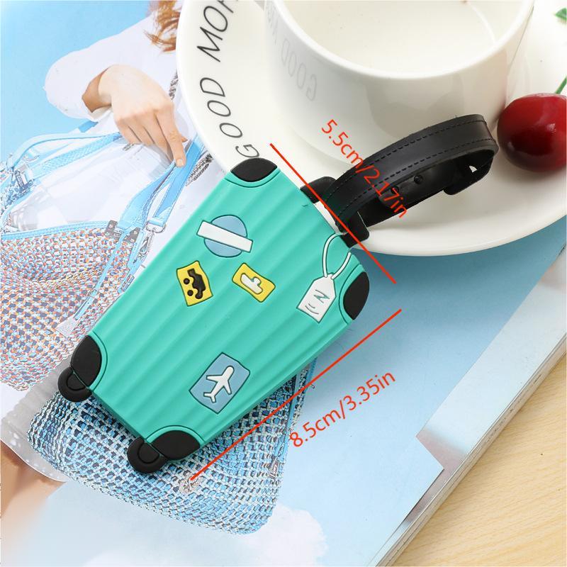 1pc Silicone Suitcase Shaped Luggage Tag - Add a Touch of Style to Your Travels!