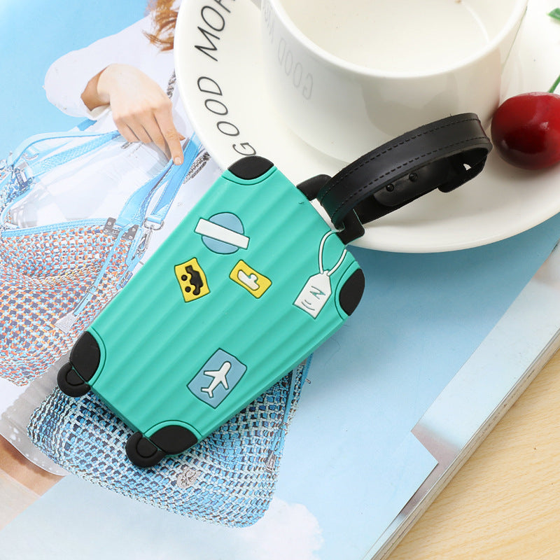 1pc Silicone Suitcase Shaped Luggage Tag - Add a Touch of Style to Your Travels!