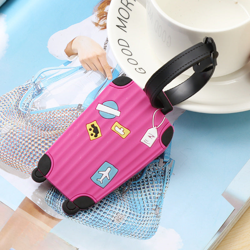 1pc Silicone Suitcase Shaped Luggage Tag - Add a Touch of Style to Your Travels!