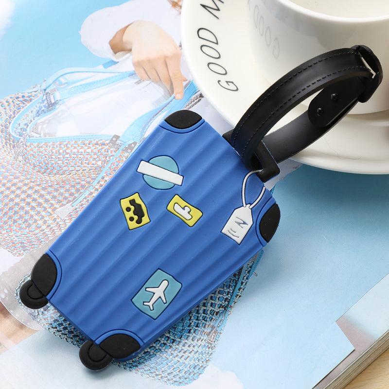 1pc Silicone Suitcase Shaped Luggage Tag - Add a Touch of Style to Your Travels!