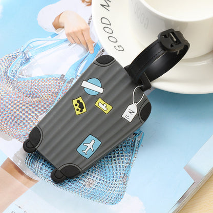 1pc Silicone Suitcase Shaped Luggage Tag - Add a Touch of Style to Your Travels!