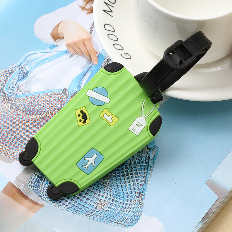 1pc Silicone Suitcase Shaped Luggage Tag - Add a Touch of Style to Your Travels!