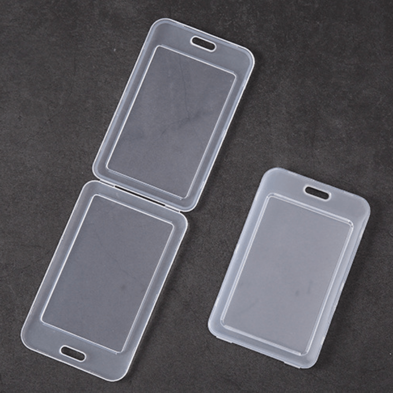 1pc Transparent Plastic Work License Card  Bank Card Credit Card Holder Traffic Card Protective Bag Suitcase Tag Case