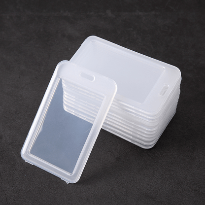 1pc Transparent Plastic Work License Card  Bank Card Credit Card Holder Traffic Card Protective Bag Suitcase Tag Case