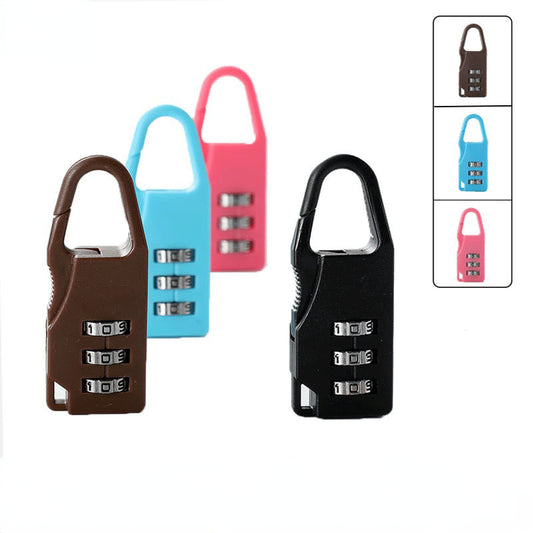 Solid Color Plastic Password Padlock, Luggage School Bag Zipper Padlock, Backpack Password Lock Padlock