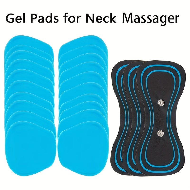 Lot de 16 coussinets de gel de rechange pour masseur de cou EMS, appareil d'exercice de hanche et masseur corporel – Gels autocollants pour stimulateur musculaire pour un soulagement efficace de la douleur et une tonification musculaire 