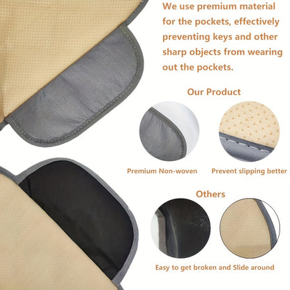 3pcs Car Seat Cushion, Non-Slip Rubber Bottom With Storage Pouch, Comfortable Memory Silk Cotton, Car Seat Pad Universal