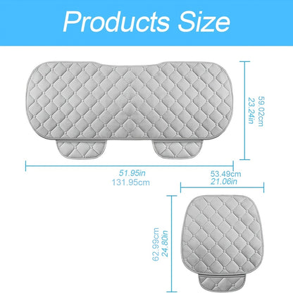 3pcs Car Seat Cushion, Non-Slip Rubber Bottom With Storage Pouch, Comfortable Memory Silk Cotton, Car Seat Pad Universal