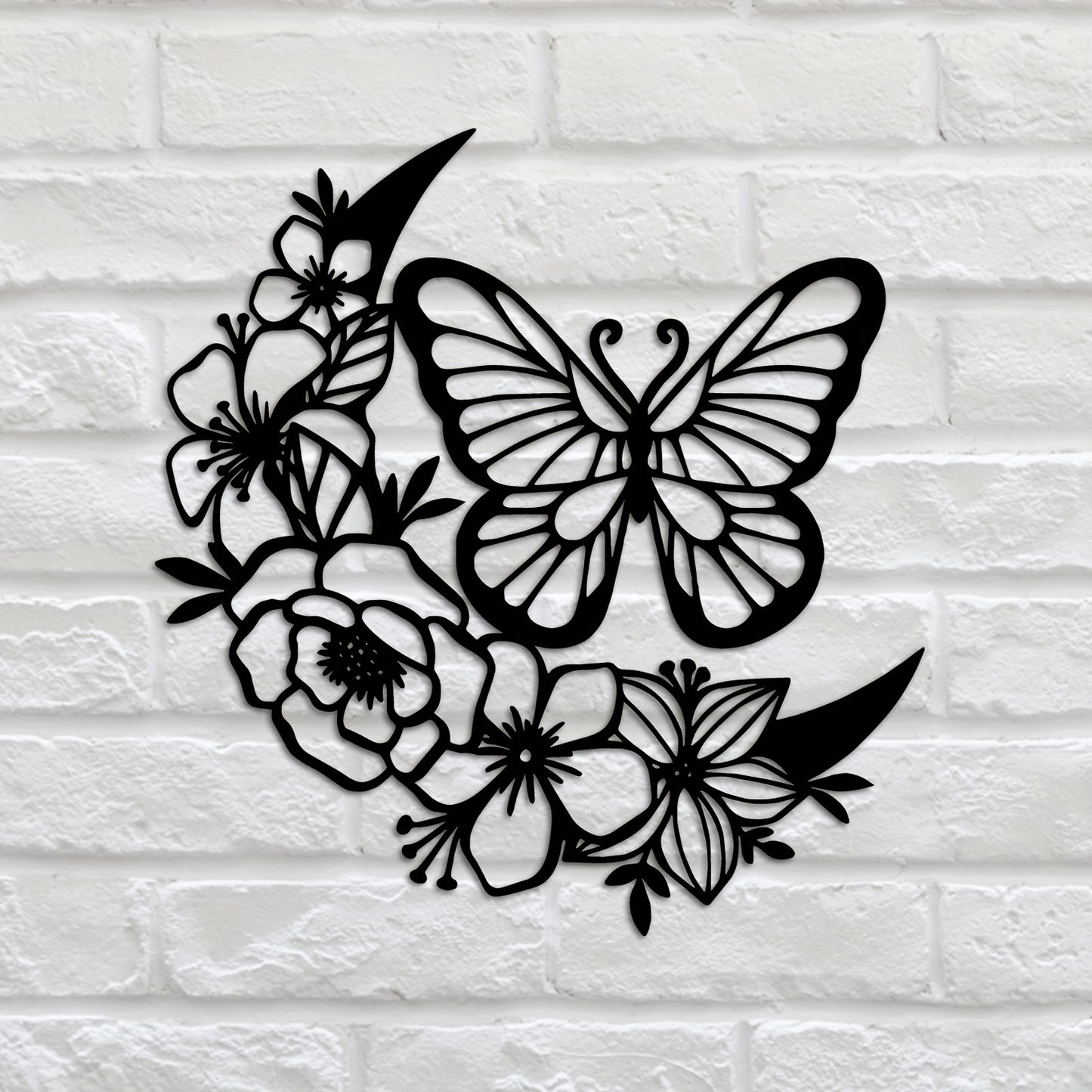 1 pièce, suspension murale moderne en forme de fleur de papillon, parfaite pour la décoration de la maison, les fêtes d'anniversaire et la décoration murale extérieure 