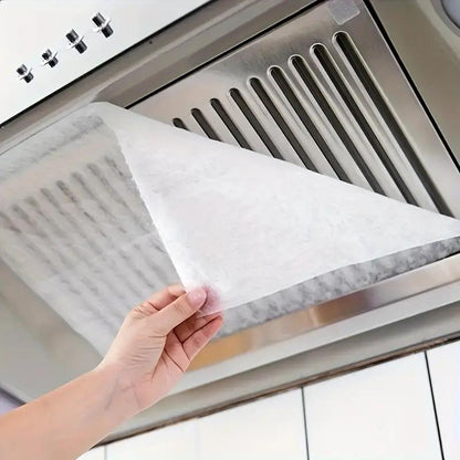 12pcs Universal Range Hood Filter Paper - High Temperature Resistant, Oil-Absorbing & Oil-Proof Stickers