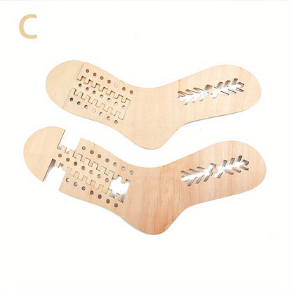 2pcs Handmade Wooden Sock Stretcher - Perfect for Crafting and Displaying Your Socks!