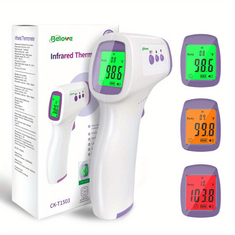 Accurate Infrared Thermometer for Adults & Kids - Instant Readings, No Touch, Digital LCD Display, Fever Alarm & More!