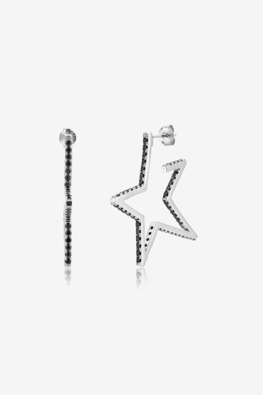 Boucles d'oreilles étoile en argent sterling 925 avec zircon