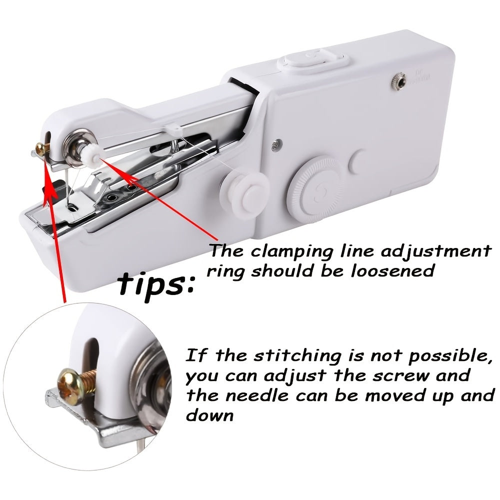 1PC Handheld Sewing Machine Mini Sewing Machines,Portable Sewing Machine Quick Handheld Stitch Tool For Fabric, Cloth, Clothing (battery Not Included)