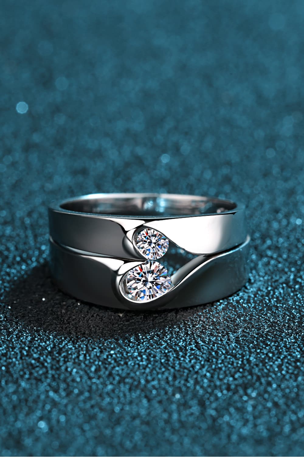 Bague plaquée rhodium moissanite