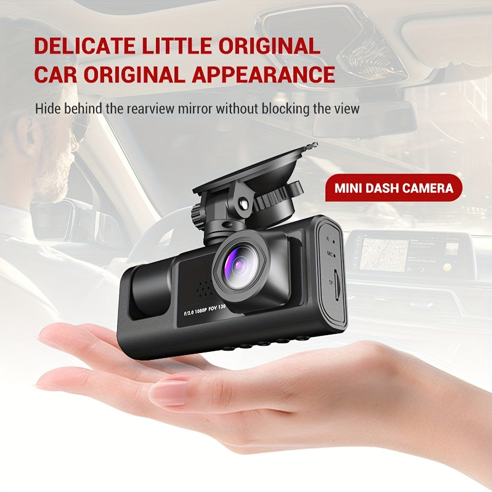 2-In-1 1080P Dash Cam For Cars: IR Night Vision, Loop Recording, 2 IPS Screen - Car DVR Camera