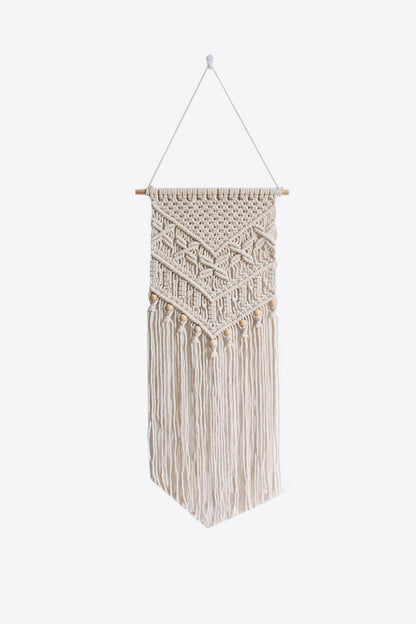 Colgante de pared con flecos de macramé