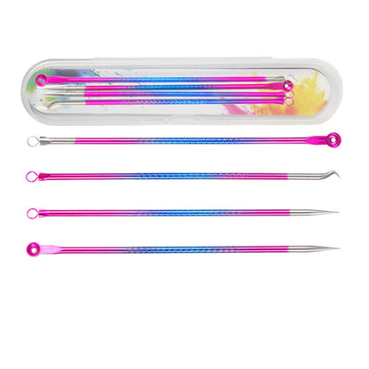 4-piece Blackhead Beauty Needle Set - Double-Headed Steel Acne Needle for Painless and Effective Treatment