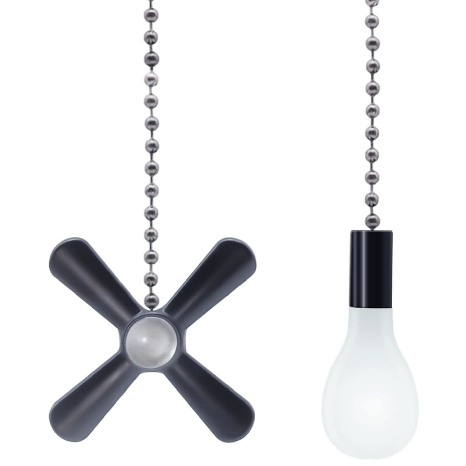 1pc 24-Inch Ceiling Fan Pull Chain Extender with Decorative Frosted Glass Bulb - Fits All Standard 3mm Diameter Ceiling Fans and Light Fixtures - Easily Reach and Control Your Fan and Light from a Distance