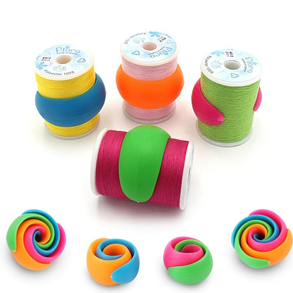 24pcs Thread Spool Savers, Thread Spool Huggers To Prevent Thread Tails From Unwinding, No Loose Ends For Sewing And Embroidery Machine Thread Spools, Four-Colour