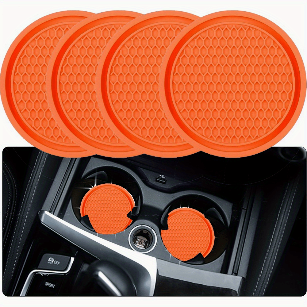 4pcs ZukMi Car Cup Coasters: Anti-Slip Silicone Cup Holders for Universal Vehicle Interior Accessories