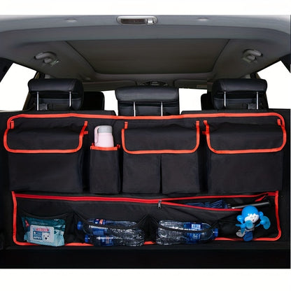 Universal Car Organizer for Plus Size SUVs - Spacious Trunk and Back Seat Storage Bag with Multifunctional Net Pocket - Perfect Car Interior Accessory for Women