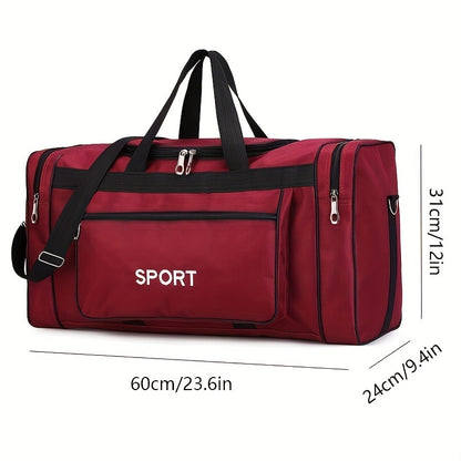 1pc Foldable Tote Travel Bag, Sports Fitness Bag, Men's Large Capacity Portable Duffel Bag, Shoulder Bag