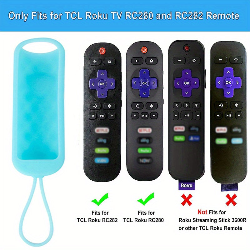 1pc Remote Case For Roku, Battery Cover For TCL Roku Smart TV Steaming Stick Remote, Roku TV Remote Cover Silicone Protective Controller Universal Sleeve Skin Glow In The Dark