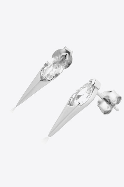 Boucles d'oreilles en argent sterling 925 avec décor en zircon