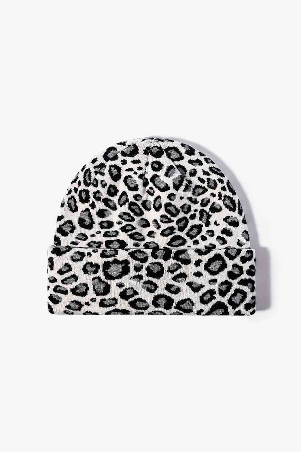 Leopard Pattern Cuffed Beanie