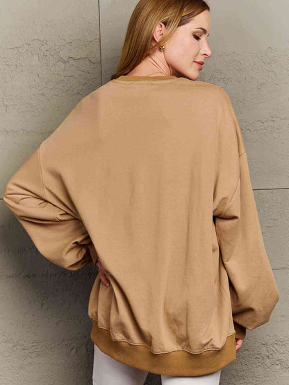 Simply Love Full Size Dropped Shoulder Sweatshirt