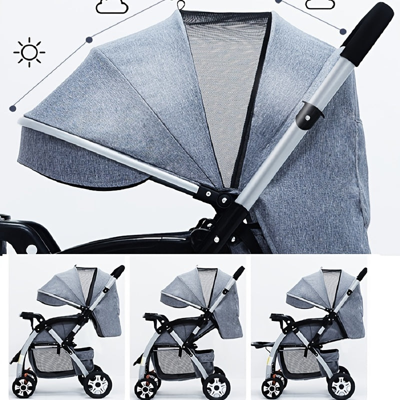 The Ultimate Four-Season Baby Stroller: Foldable, Reclining, and Large Space for Comfort!