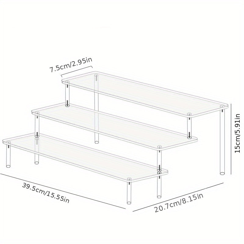 1pc Hand-Made Acrylic Perfume Organizer - Multi-Layer Storage Rack for Cosmetics, Jewelry & Blind Box Dolls