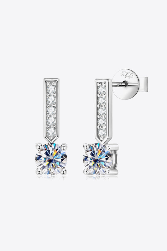 Boucles d'oreilles pendantes en argent sterling 925 moissanite et zircon