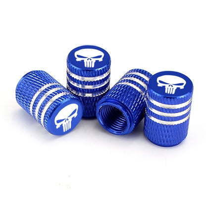 4Pcs/Set Car Tire Valve Stems Cap - Stylish Skull Design - Dustproof Aluminum Caps