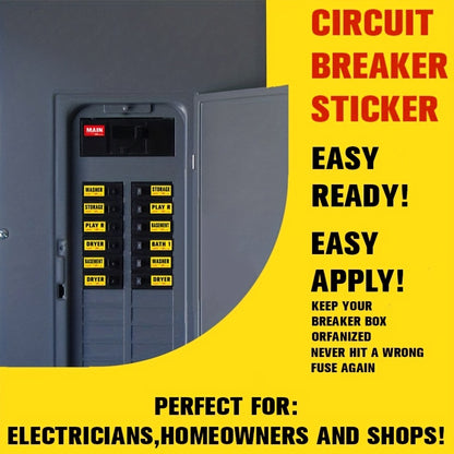 129pcs Circuit Breaker Box Labels - 129pcs Weatherproof Fuse Box Sticker - Keep Your Home Safe!