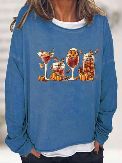 Round Neck Long Sleeve Full Size Graphic Sweatshirt