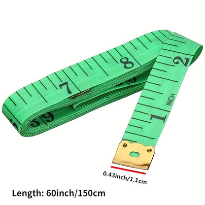 1pc, Inch Feet Soft Leather Ruler Measuring Clothes Ruler Cloth Ruler Tailor Meter Three Perimeters 59.06 Inch Color Random