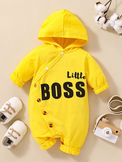 Combinaison à capuche graphique LITTLE BOSS pour bébé