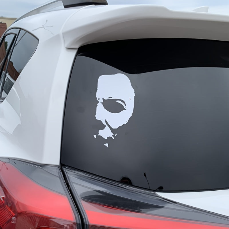 Waterproof Half Face Car Sticker - Perfect for Halloween and Horror Movies - Ideal for Cars, Trucks, Vans, Laptops, and Windows - Protects from Sun and Scratches