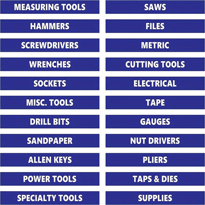 Étiquettes organisationnelles de la boîte à outils (22 pièces/ensemble) 