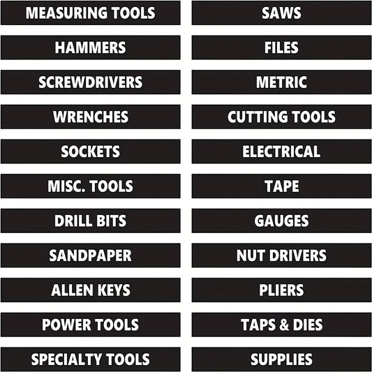 Toolbox Organizational Labels (22 Pcs/set)