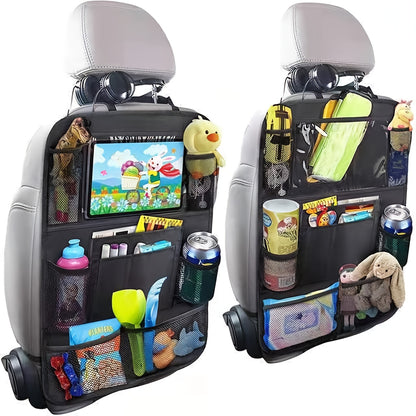 1pc Car Seat Organizer with Touch Screen Tablet Holder for Kids and Toddlers - Perfect for Road Trips and Travel