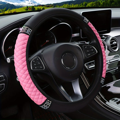 Upgrade Your Car's Interior with a Luxurious Soft Leather Steering Wheel Cover!