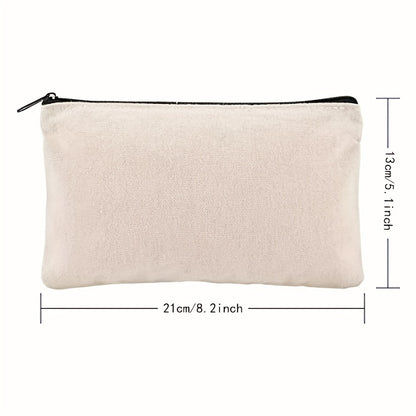 10pcs/set 8.2x5.1inch Bag Blank DIY Craft Bag Canvas Pen Case Blank Makeup Bag Canvas Pencil Bag Canvas Cosmetic Bag Multifunctional Travel Toiletry Storage Bag